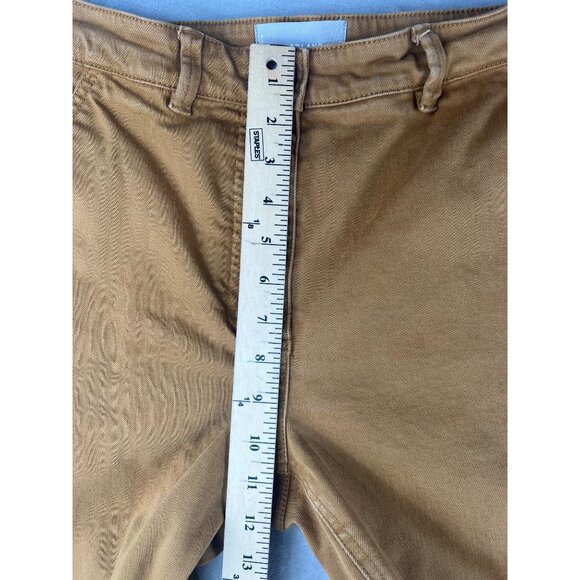 Everlane Cropped Straight Short Pants Womens Size 8 Ochre Cotton Blend Casual - Picture 11 of 14